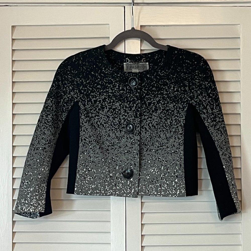 Yoana Baraschi jacket classic cropped black white grey ombre 0